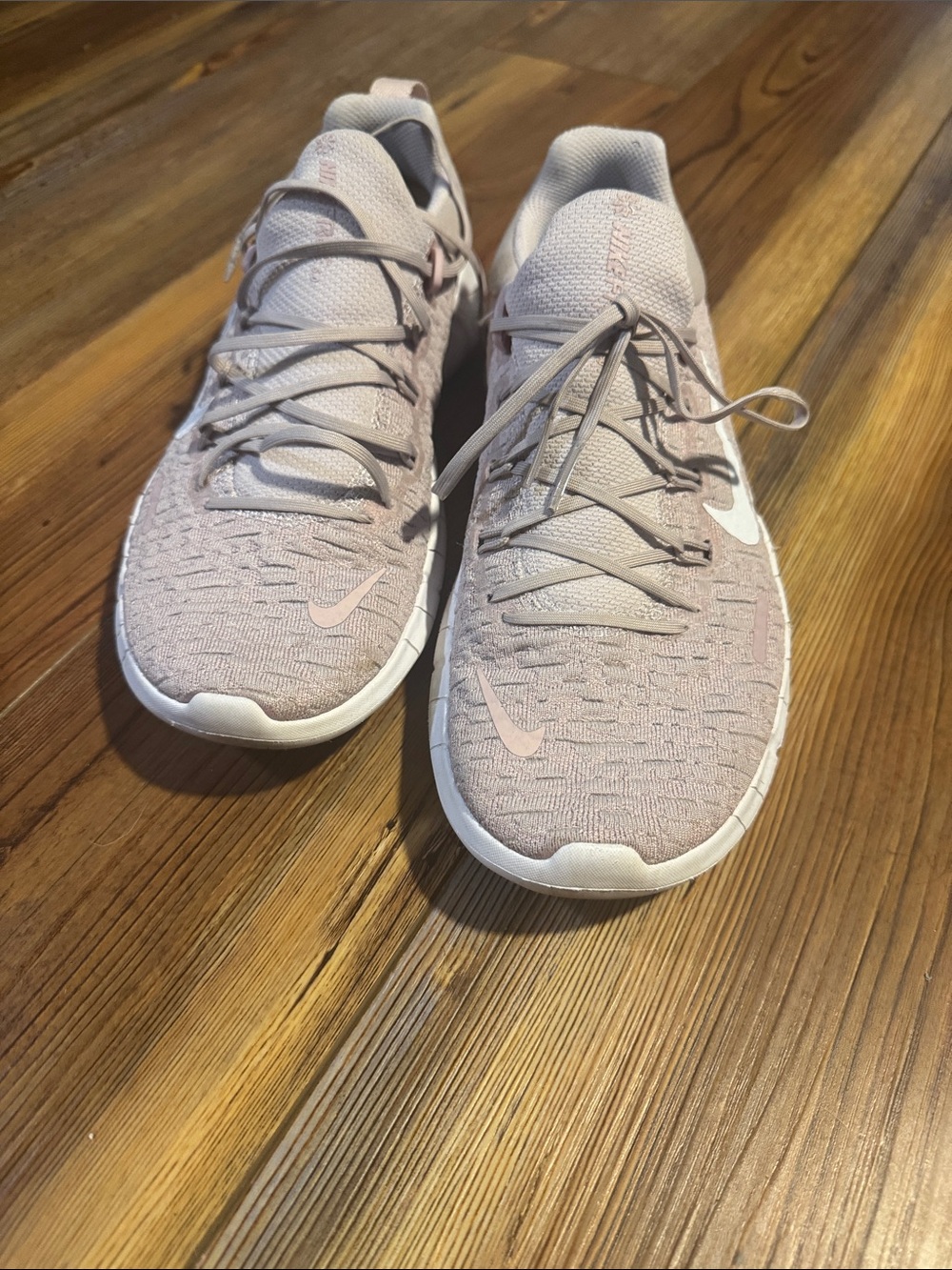 Nike Pink Knit Training Shoes with White Swoosh - Picture 2 of 6